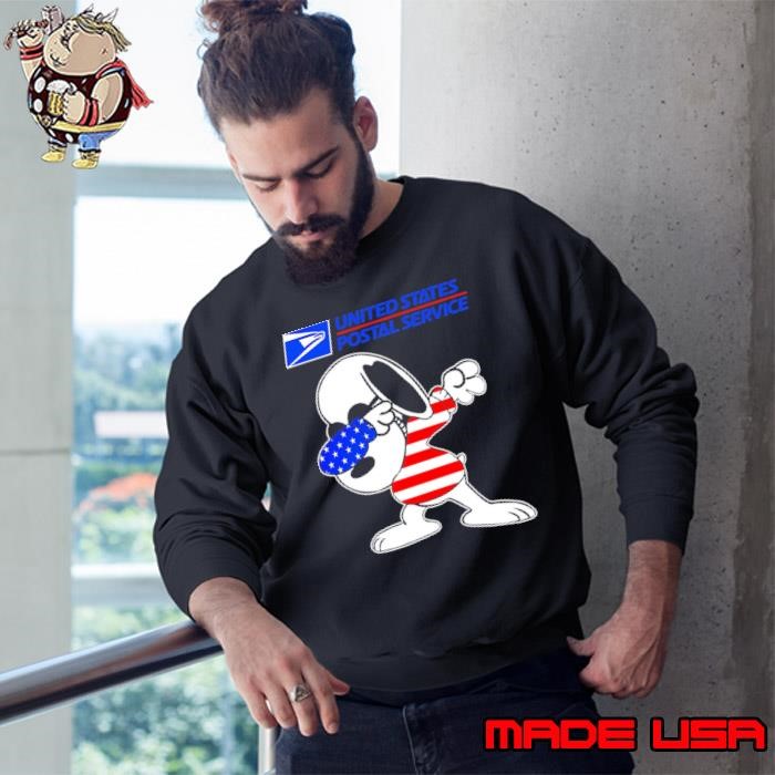 USPS Snoopy dabbing character logo usa flag Sweatshirt