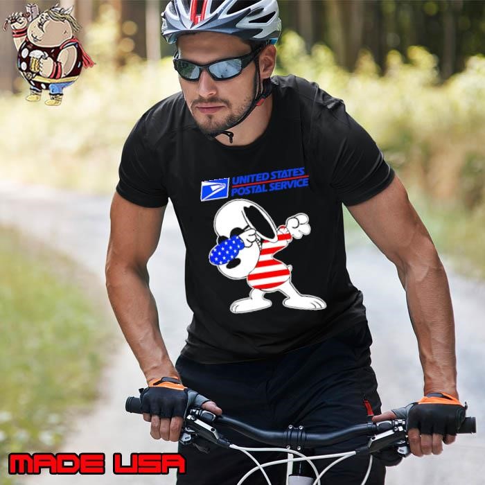 USPS Snoopy dabbing character logo usa flag Unisex