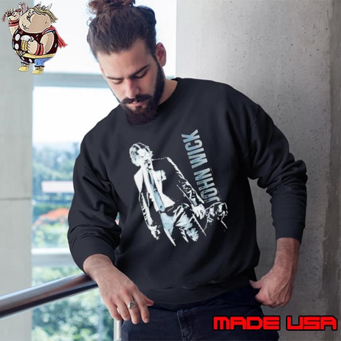 John Wick Distressed Photo with Dog Action Movie Shirt