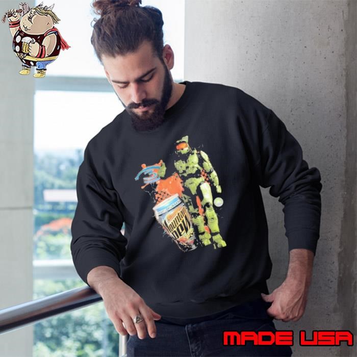 Master Chief Mountain Dew Game Fuel Xbox 360 Era Aesthetic Mashup Sweatshirt