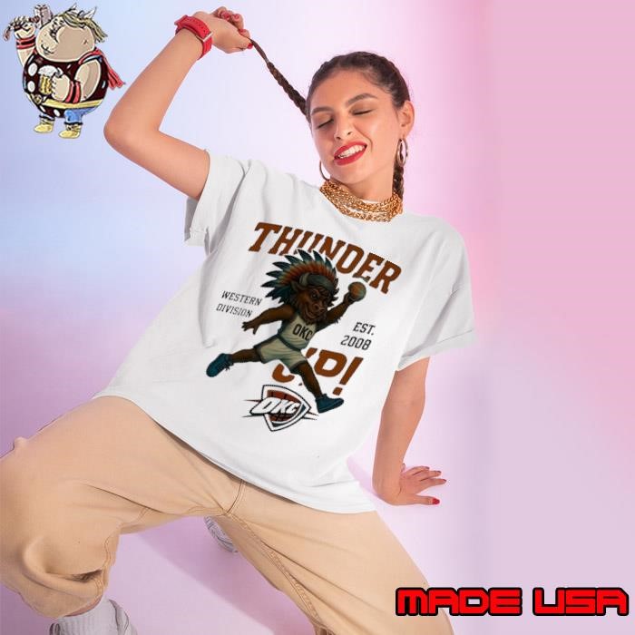 OKC Thunder Western Division est. 2008 Thunder Up mascot Ladies tee
