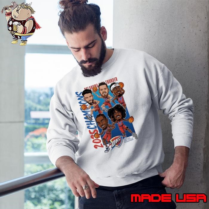 Oklahoma City Thunder 2025 NBA Finals Champions Caricature Roster Sweatshirt