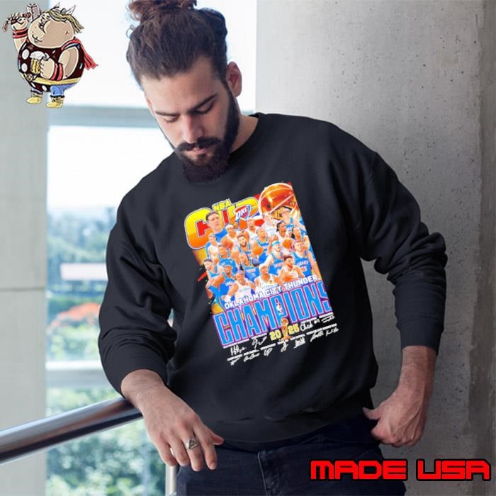 Oklahoma City Thunder Champions NBA Cup 2025 All Team Signature Sweatshirt