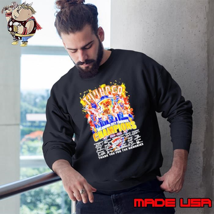Oklahoma City Thunder Champions Thank You For The Memories 2024-2025 Signature Sweatshirt