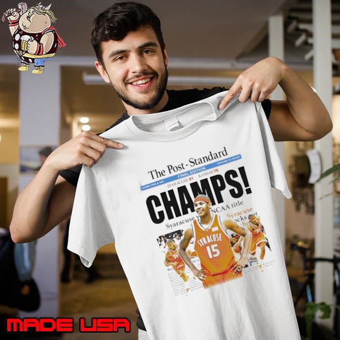 The Post Standard Carmelo Anthony Icy Exclusive Syracuse Champs news Unisex