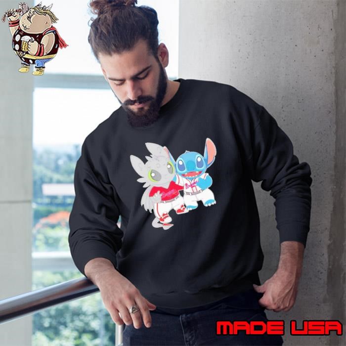 Toothless And Stitch Atlanta Braves Baseball Sweatshirt