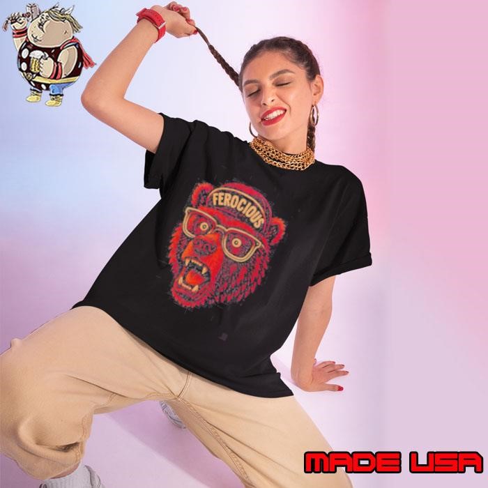 Bear Big Head Hat Ferocious Ladies tee