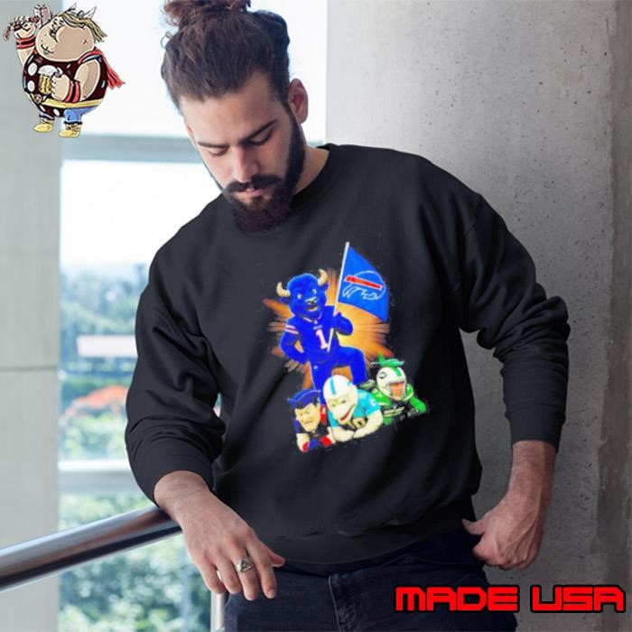 Buffalo Bills mascot standing with flag Sweatshirt