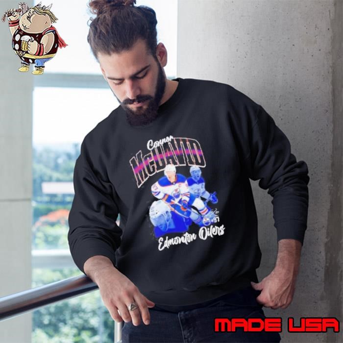 Edmonton Oilers hockey Connor McDavid signature graphic Sweatshirt