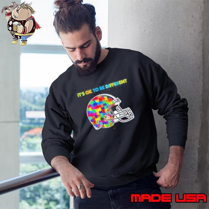 Football Helmet Autism awareness It’s ok to be different Sweatshirt