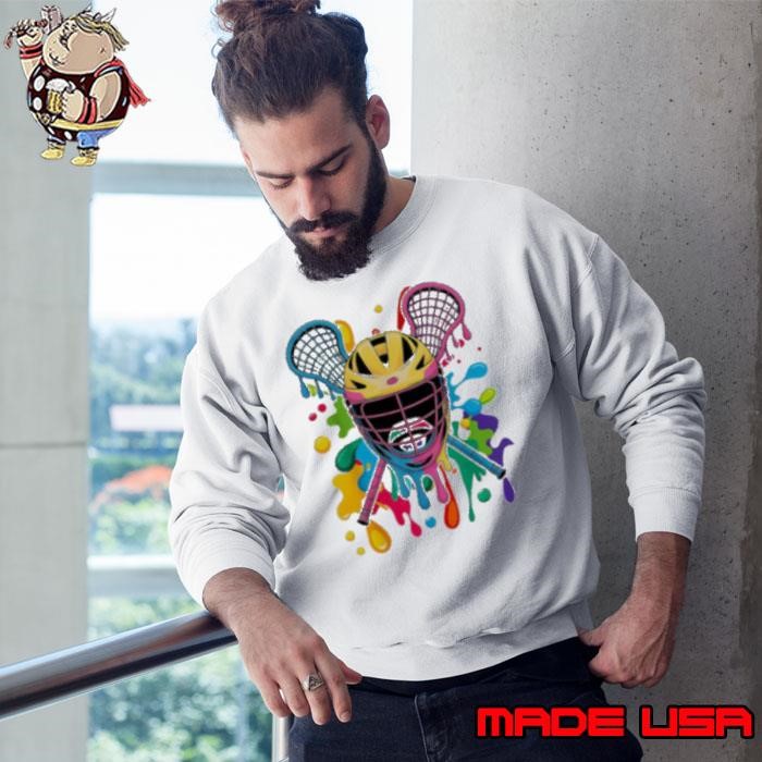 Lacrosse Ice Cream Drip Lax Boys Helmet Stick Youth Players Sweatshirt
