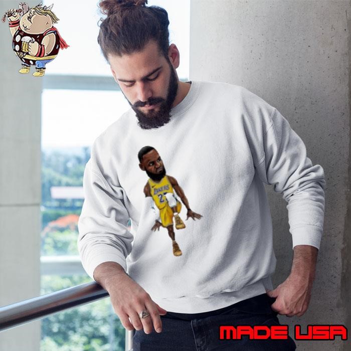 Lebron James Art Los Angeles Lakers jersey cartoon Sweatshirt