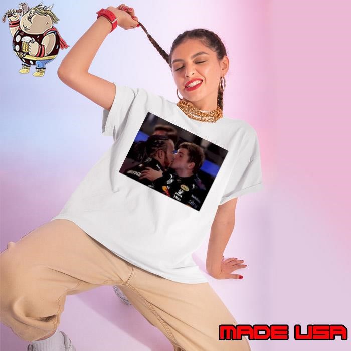 Lewis Hamilton and Max Verstappen Kiss meme Ladies tee