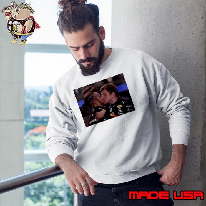 Lewis Hamilton and Max Verstappen Kiss meme Sweatshirt