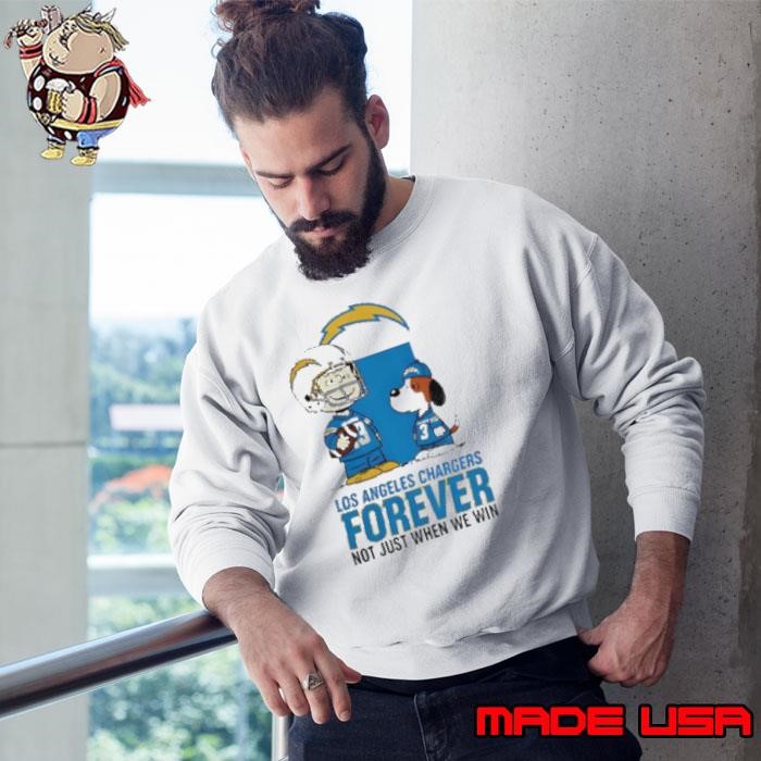 Los Angeles Chargers Charlie Brown Snoopy Chargers Forever Not Just When We Win Shirt