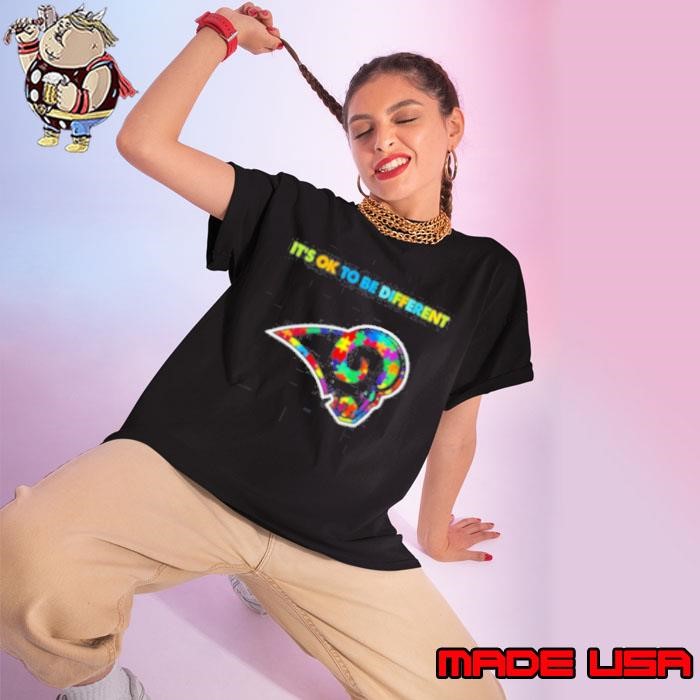 Los Angeles Rams Autism awareness It’s ok to be different Ladies tee