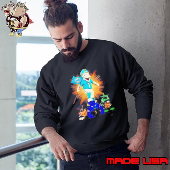 Miami Dolphins mascot standing with flag Sweatshirt