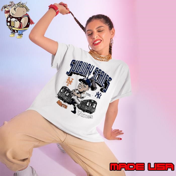 New York Yankees Aaron Judge 2025 Subway Series cartoon Ladies tee