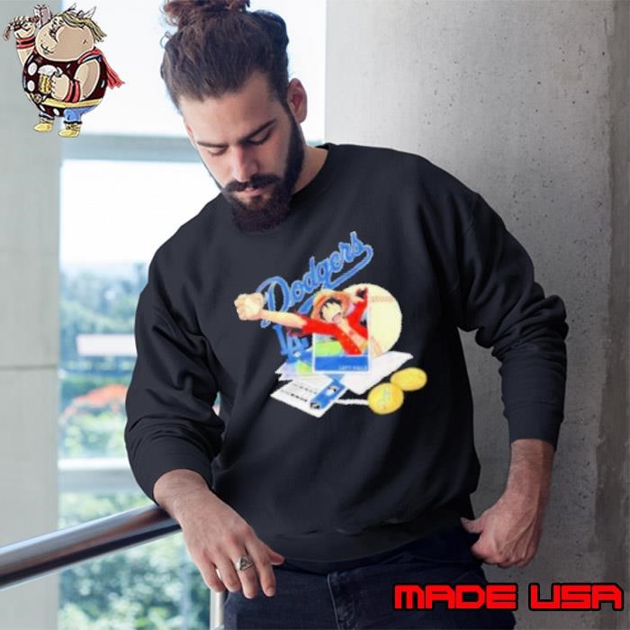 One Piece Monkey D. Luffy X Los Angeles Dodgers left field Sweatshirt