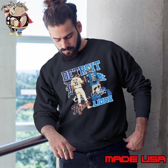Riley Greene Detroit Tigers x Jared Goff Detroit Lions signature sports Sweatshirt