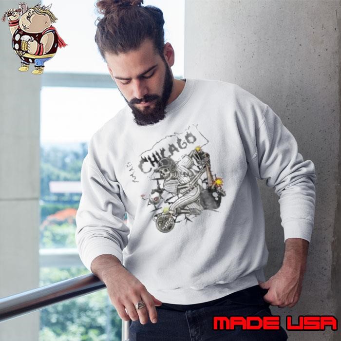 Skeleton vs Chicago White Sox Baseball MLB Game Day spooky Halloween Sweatshirt