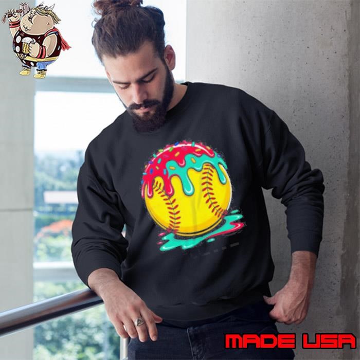 Softball Player Teen Girls Softball Drip Girls Ice Cream Sweatshirt