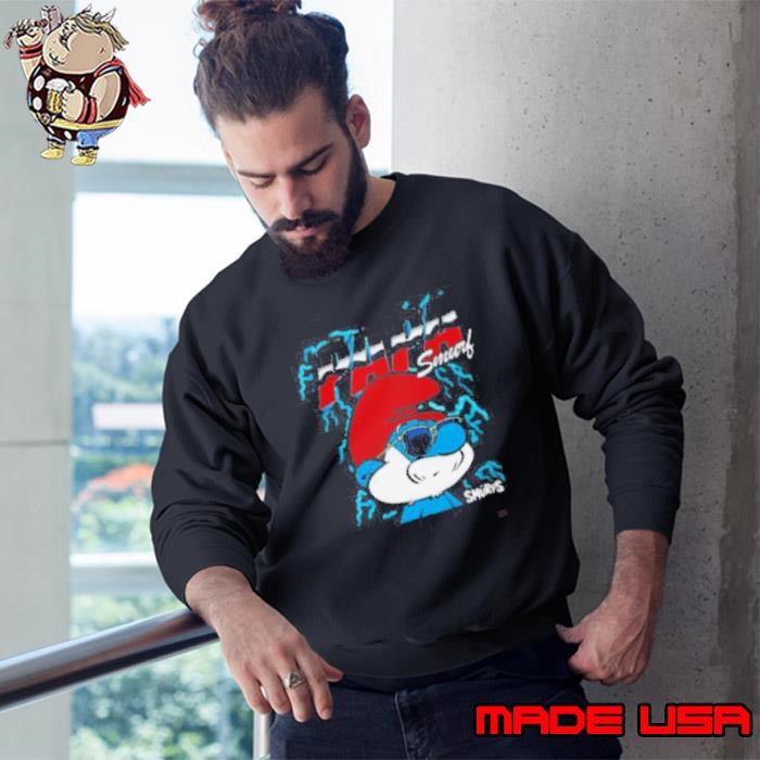 The Smurfs Chrome and Lightning Papa Smurf Retro Cartoon Sweatshirt